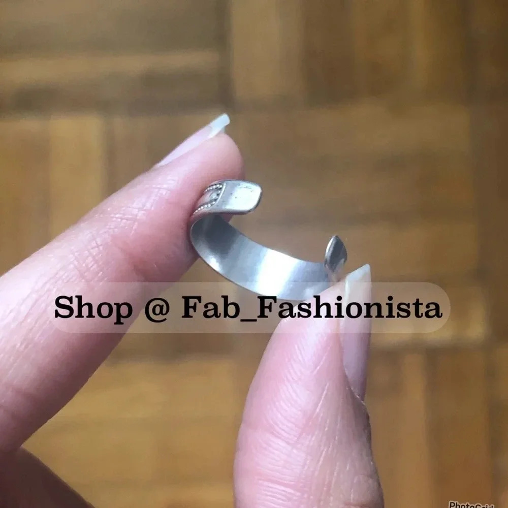 Sterling Silver Beaded Adjustable Ring - image 4